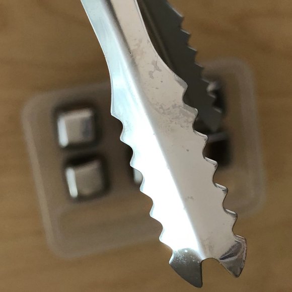 Travel Metal Ice Cube & Tongs Modern 007 Style - Picture 4 of 5